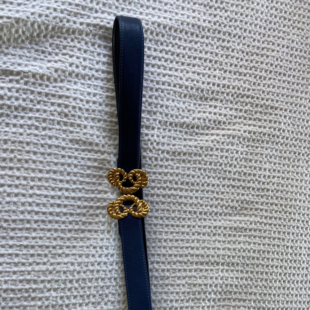 RAINA Leather  Belt Navy color one size adjustable